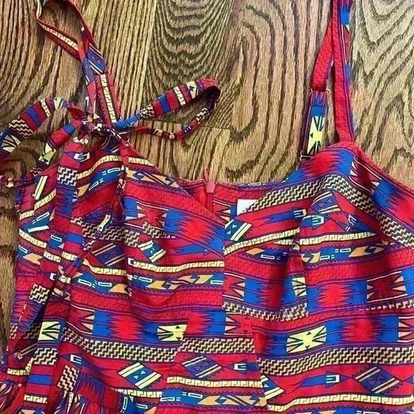 Adorable Aztec Spaghetti Strap Dress 100% SILK!!! - Picture 2 of 6
